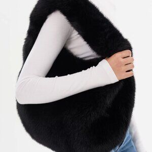 Lamarque Bonnie Faux Fur Hobo Bag